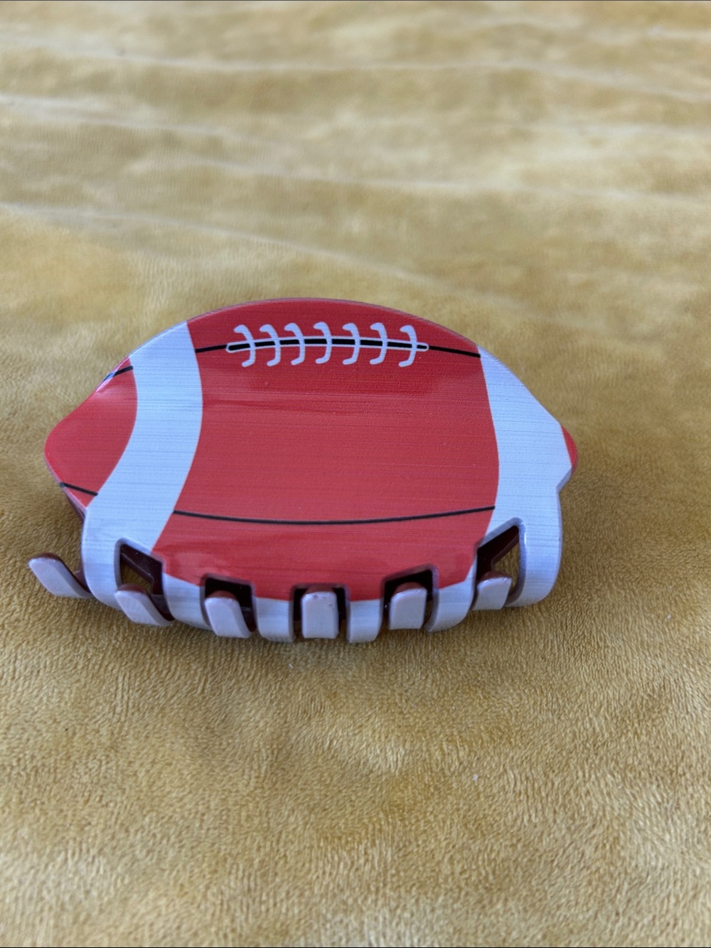 Red Football Hair Claw Clip